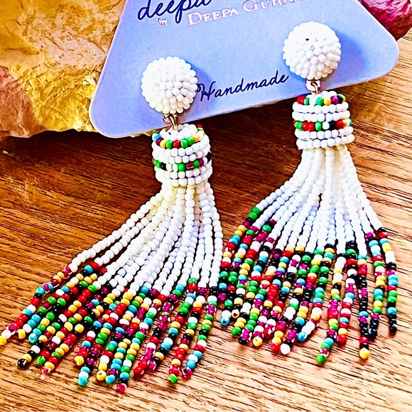 NWT Anthropologie Deepa Beaded Rainbow Chandeliers - Picture 10 of 15